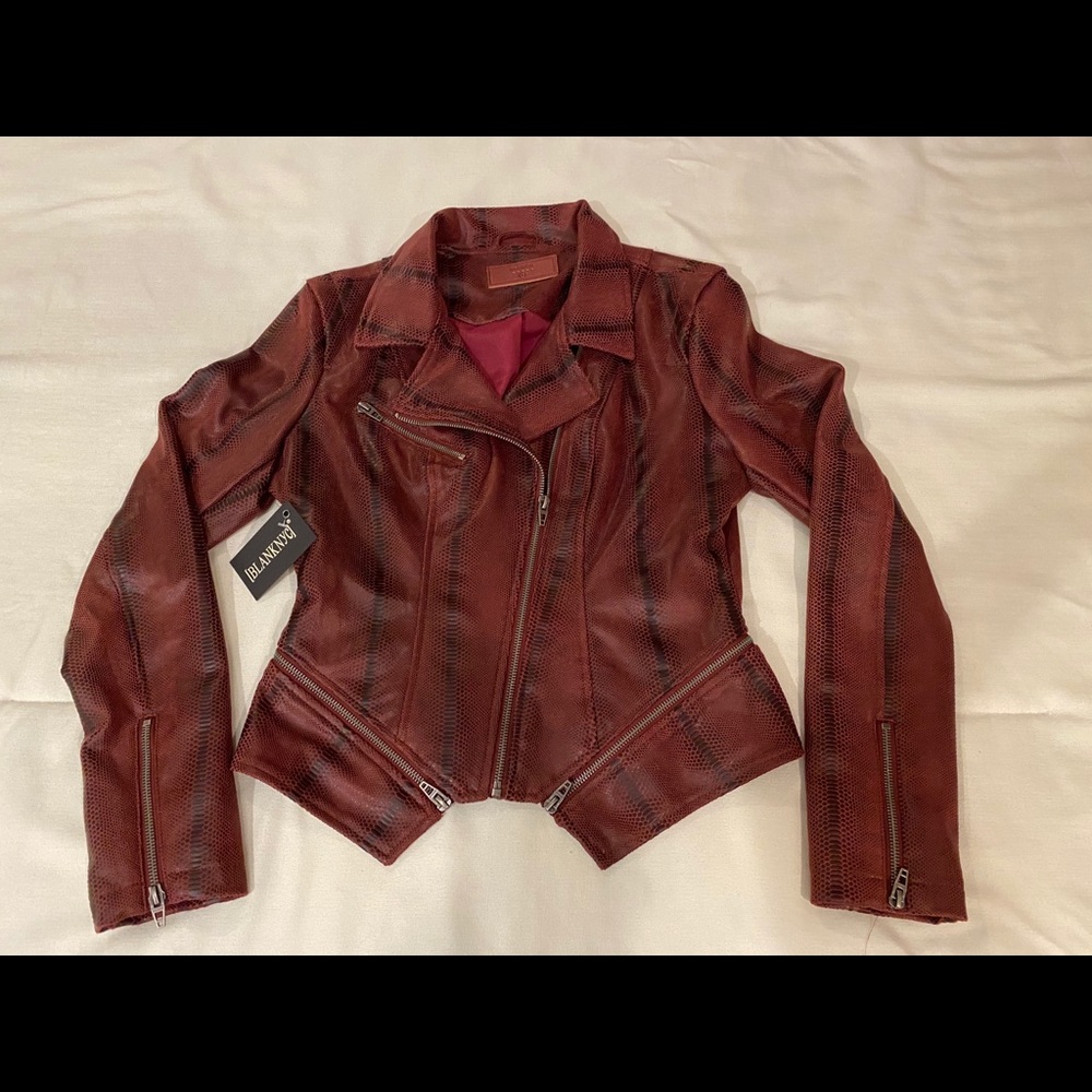 BlankNYC textured croc faux suede jkt
